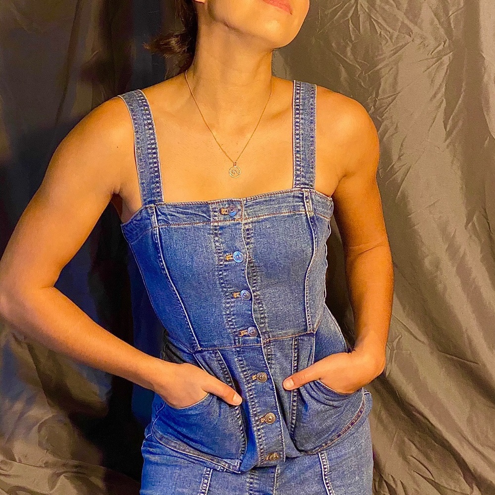 Overall denim dress